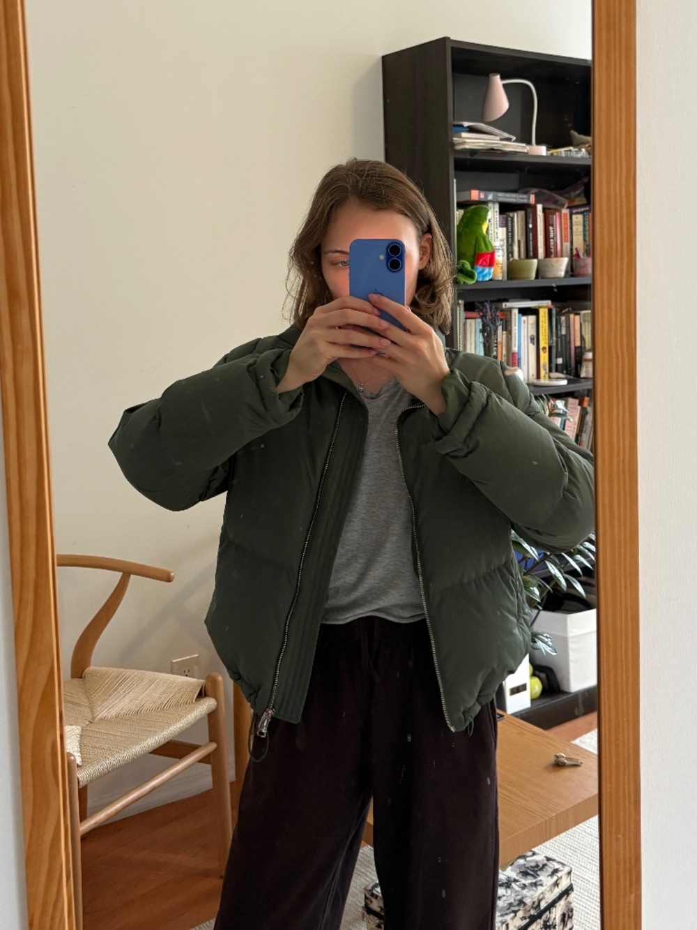 COS Khaki 100% Duck Down Puffer Jacket XS